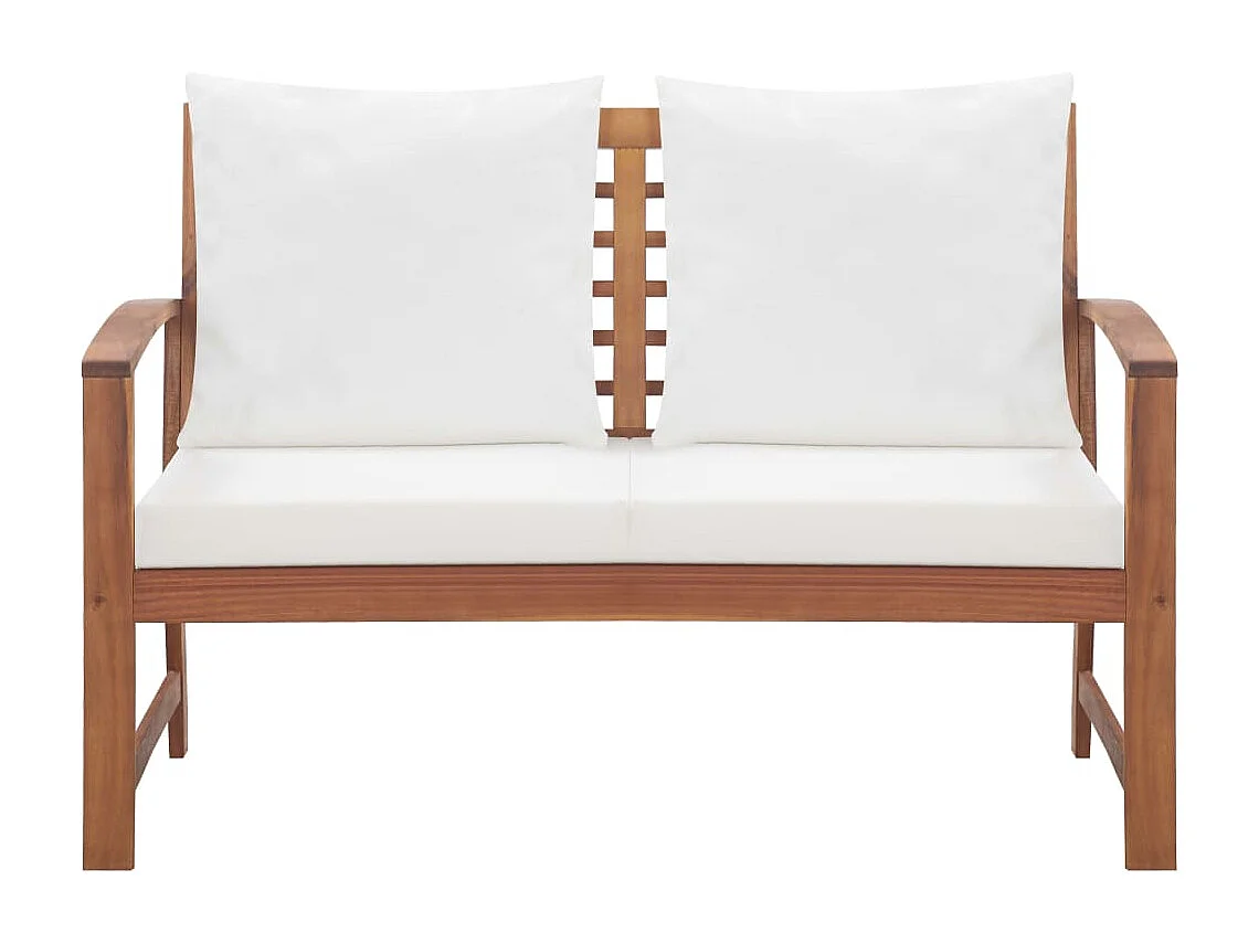 4-tlg. Garten-Lounge-Set mit Auflagen Massivholz Akazie