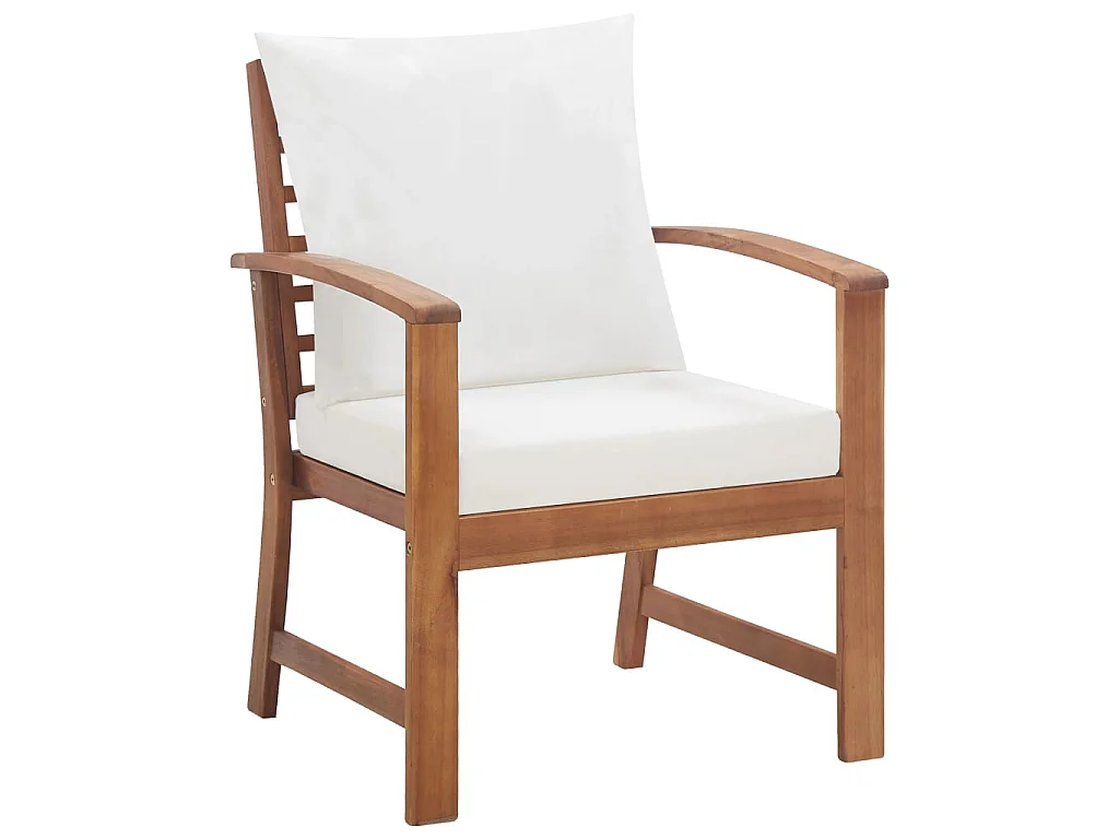 Set Divani da Giardino 4 pz con Cuscini in Massello di Acacia