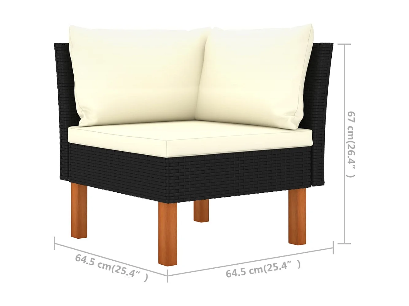 7-delige Loungeset poly rattan en eucalyptushout zwart
