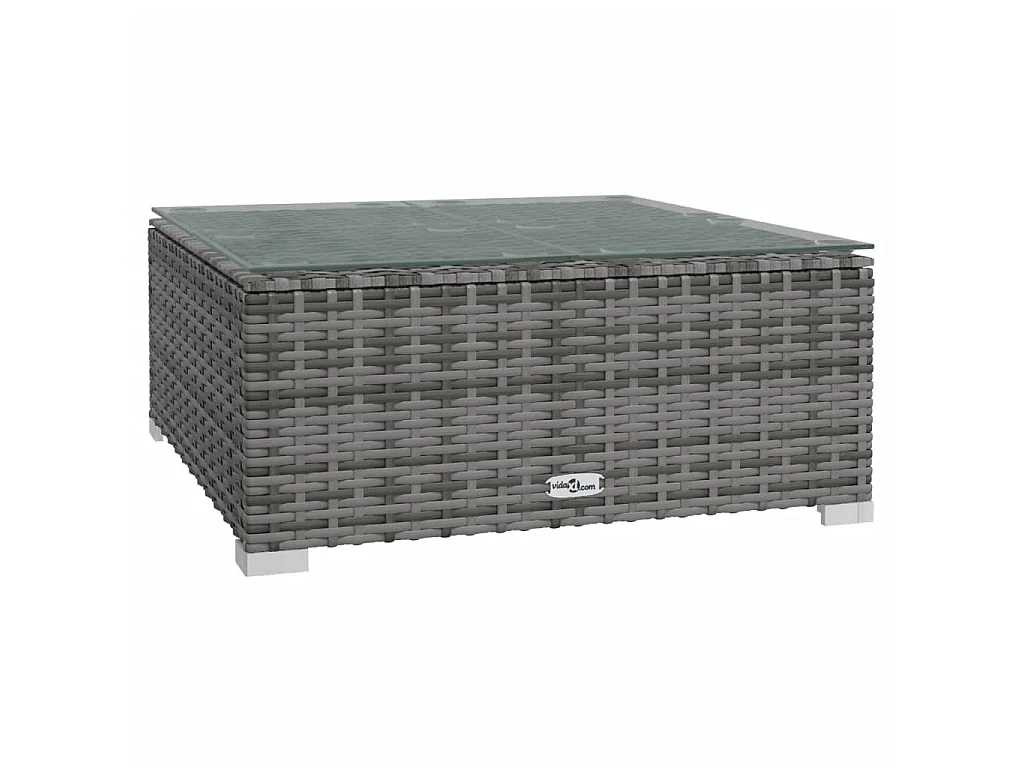 Set de muebles de jardín 3 pzas y cojines ratán sintético gris