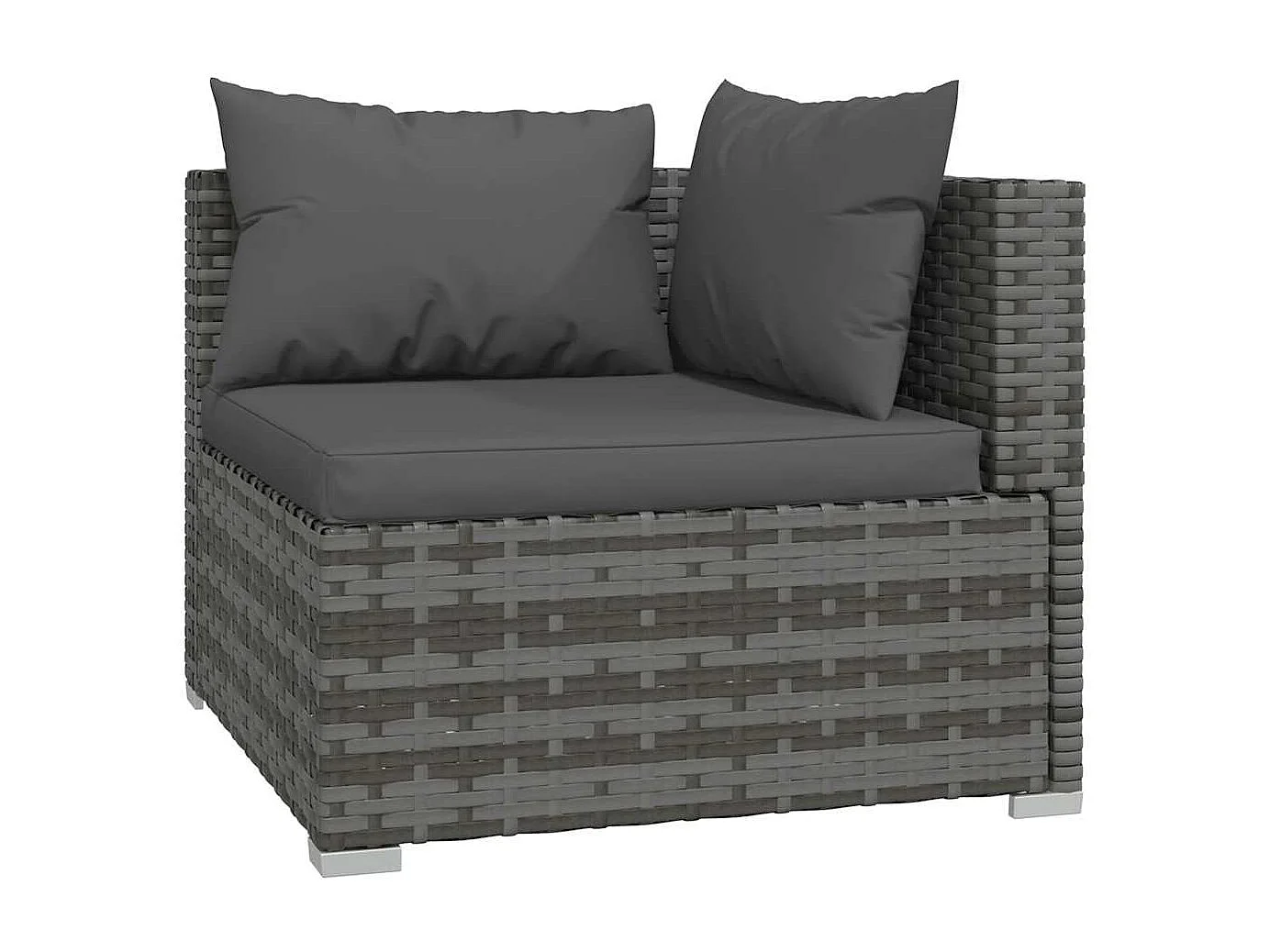 Set Divani da Giardino con Cuscini 6 pz in Polyrattan Grigio