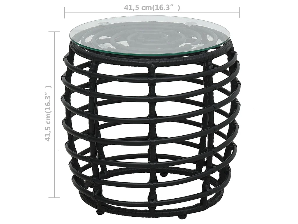 Set de mesa y sillas de jardín 3 piezas ratán sintético negro