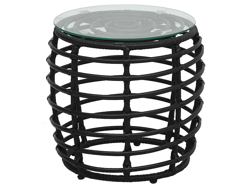 Set de mesa y sillas de jardín 3 piezas ratán sintético negro