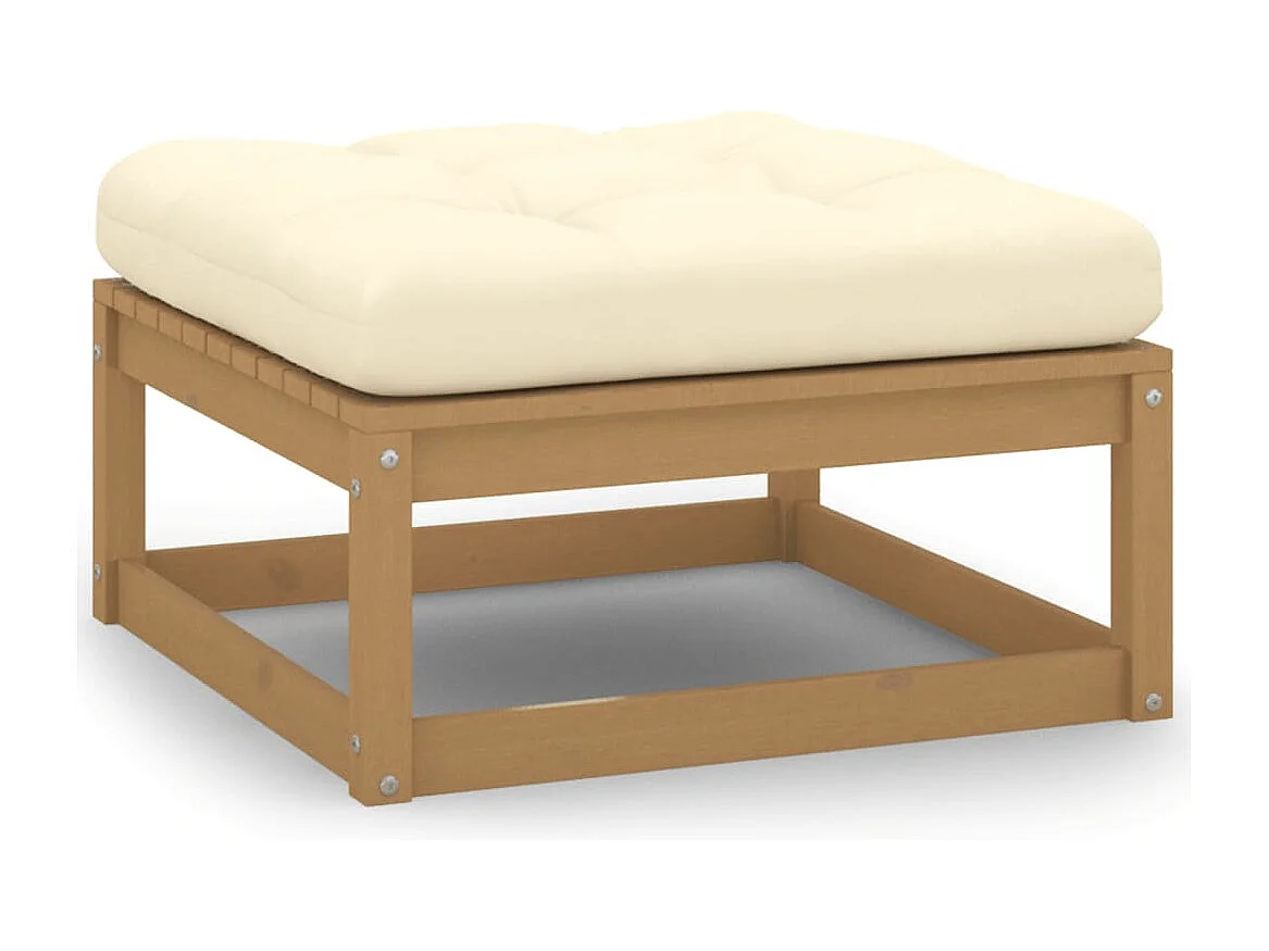 Set Salotto Giardino e Cuscini 11 pz Legno Massello Pino Ambra