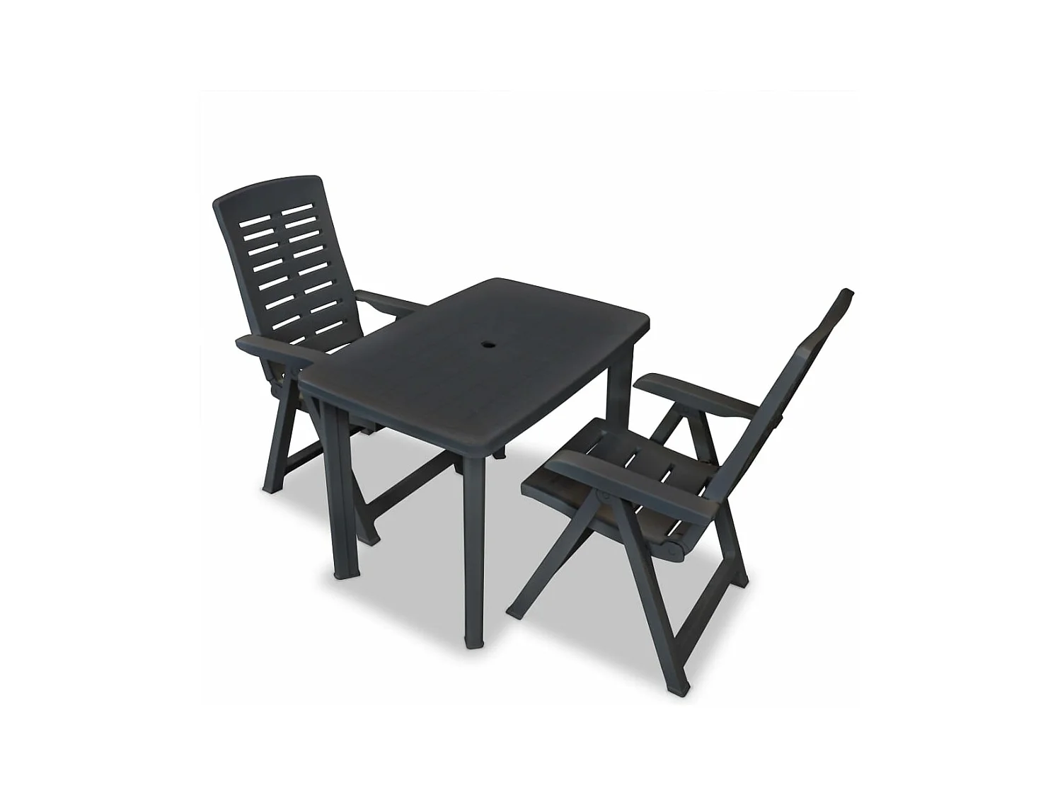 Ensemble de bistro 3 pcs Plastique Anthracite