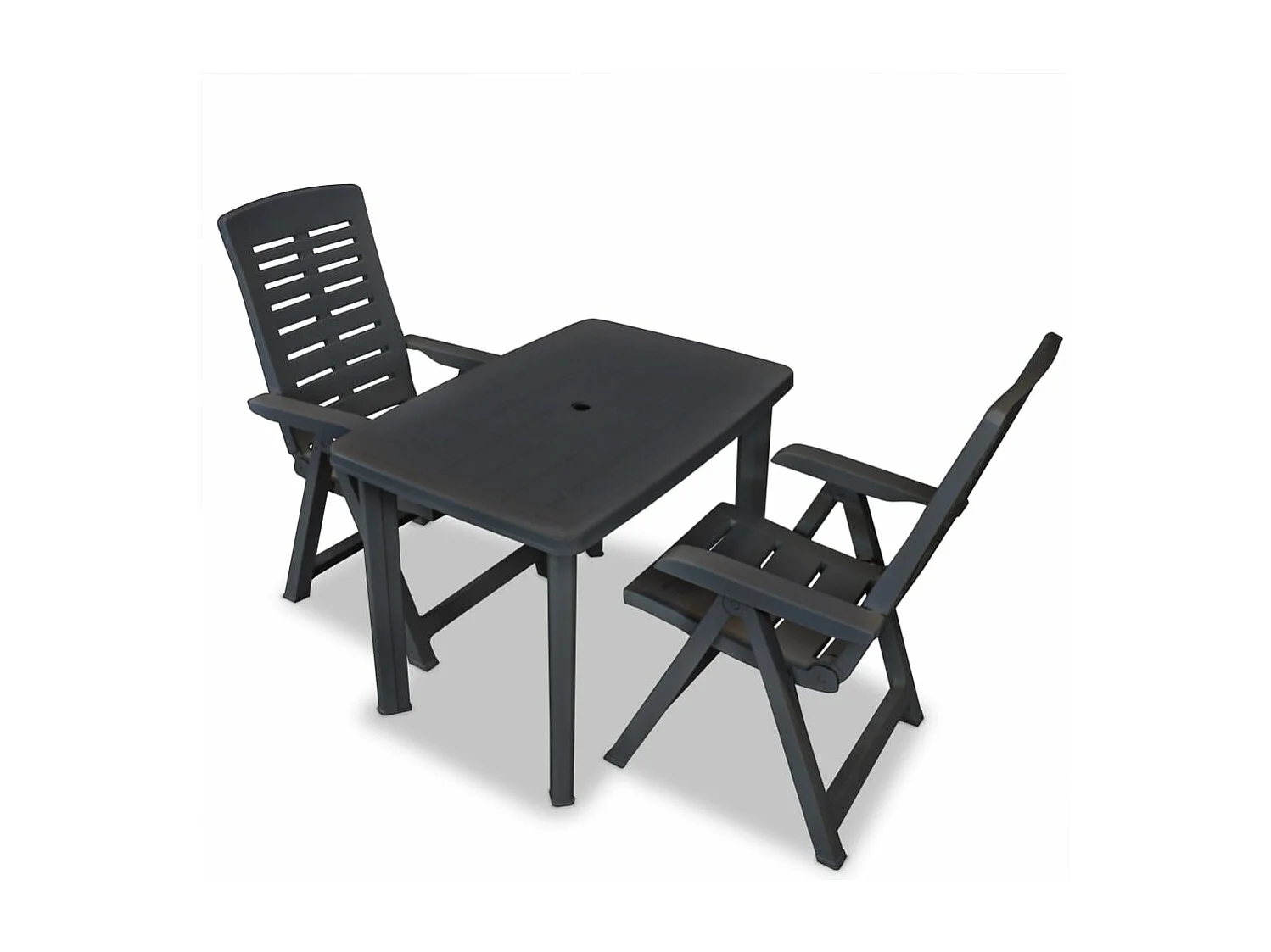 Ensemble de bistro 3 pcs Plastique Anthracite