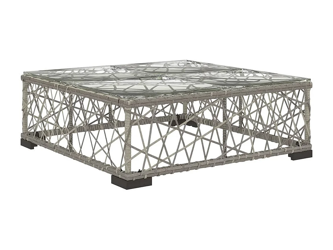 6-tlg. Garten-Lounge-Set mit Auflagen Poly Rattan Grau