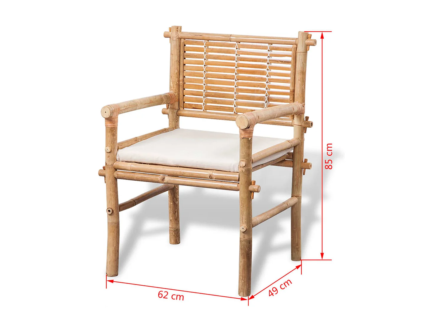 Mobilier de bistro 3 pcs avec coussins Bambou