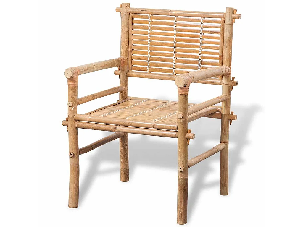 Mobilier de bistro 3 pcs avec coussins Bambou