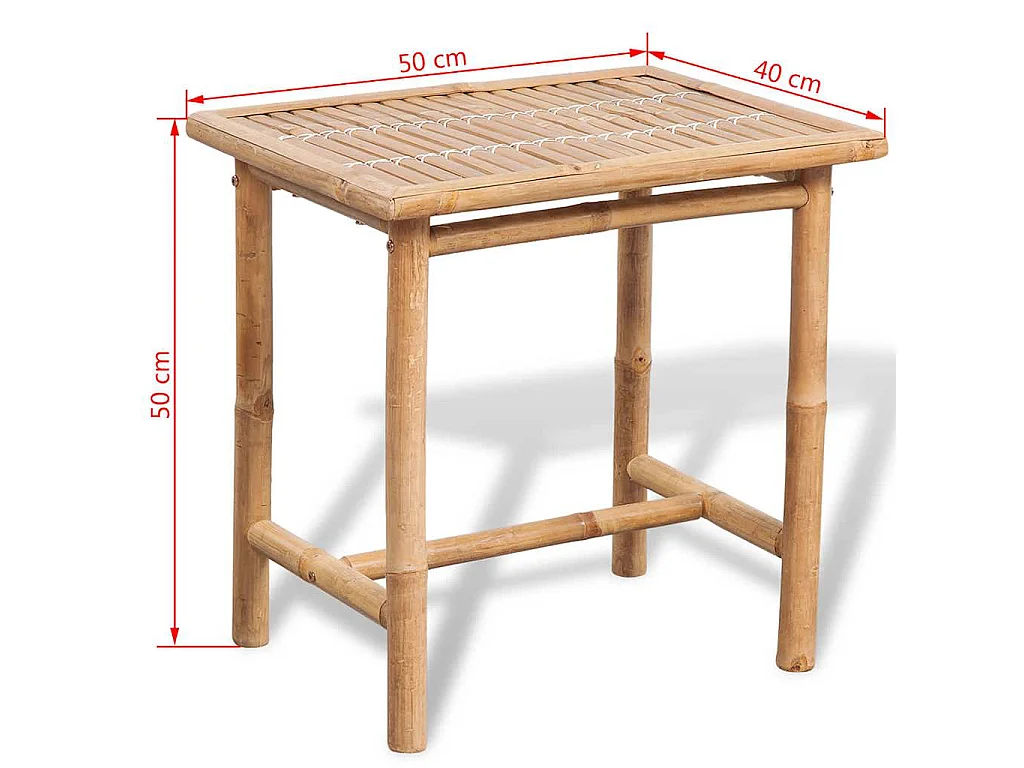 Mobilier de bistro 3 pcs avec coussins Bambou