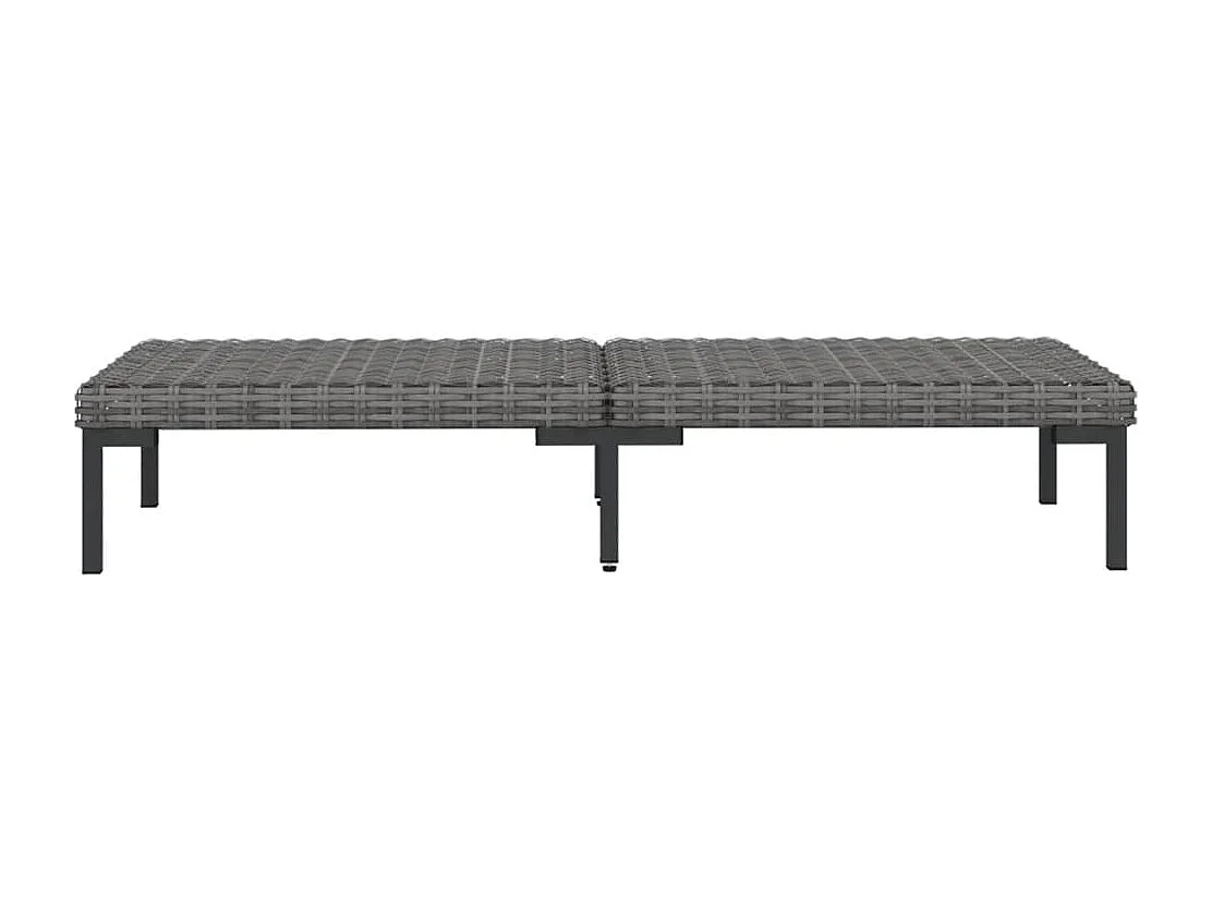 Set muebles jardín 9 pzas y cojines ratán sintético gris oscuro