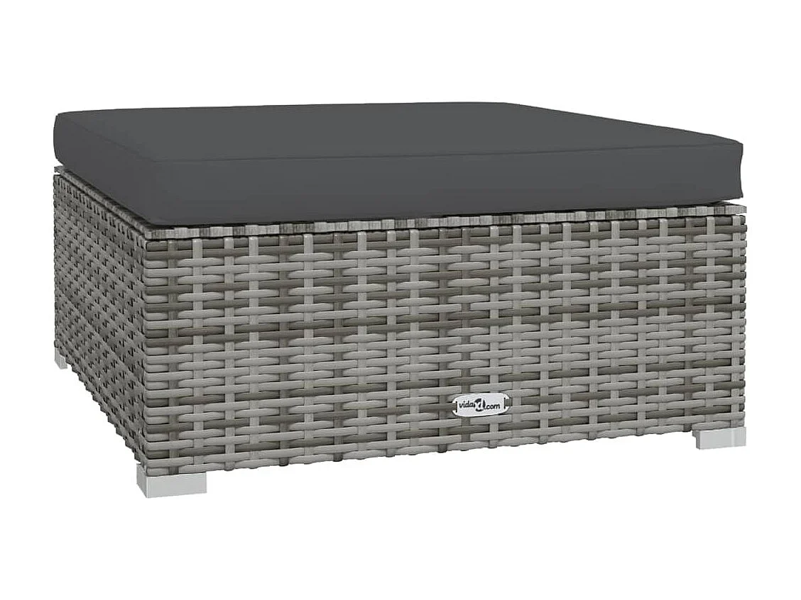 Salon de jardin 8 pcs avec coussins Résine tressée Gris