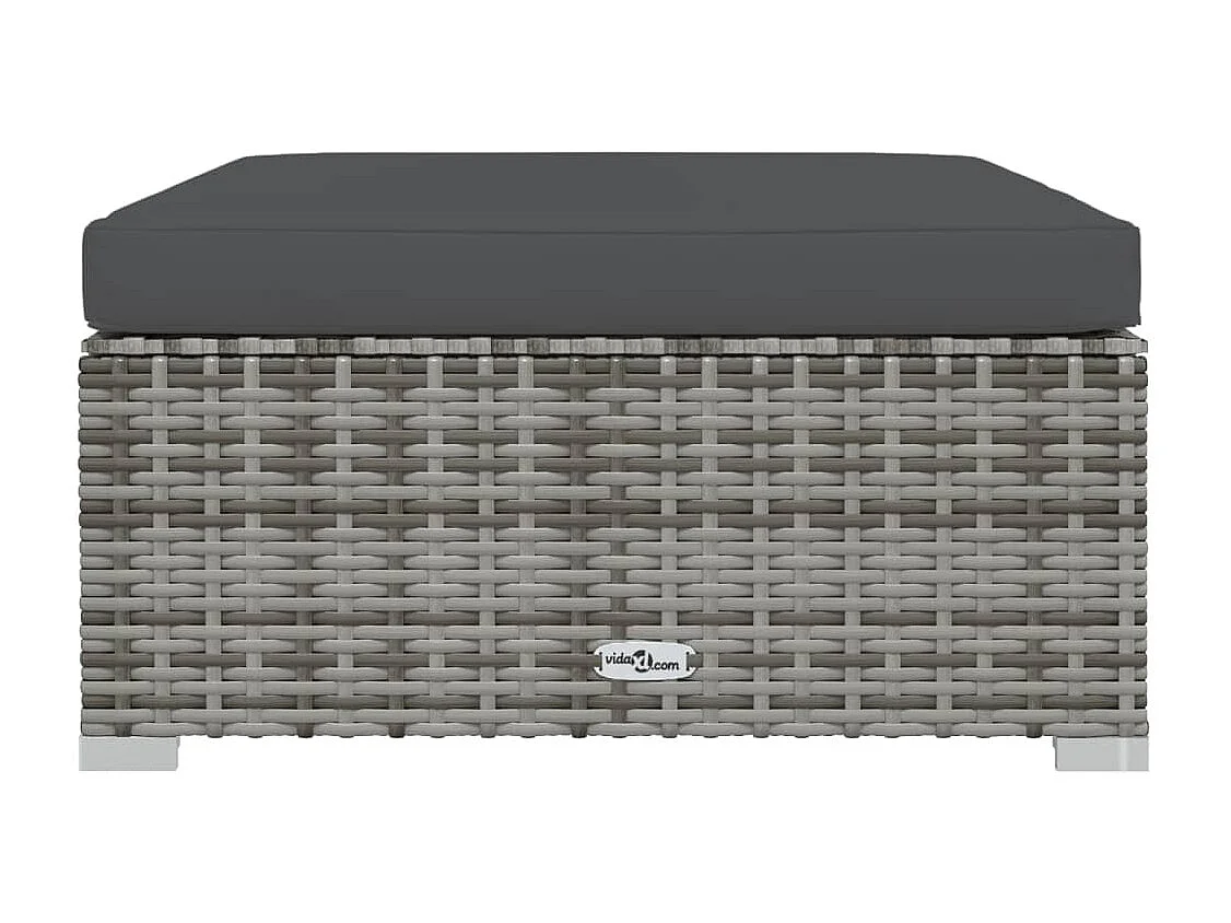 Salon de jardin 8 pcs avec coussins Résine tressée Gris