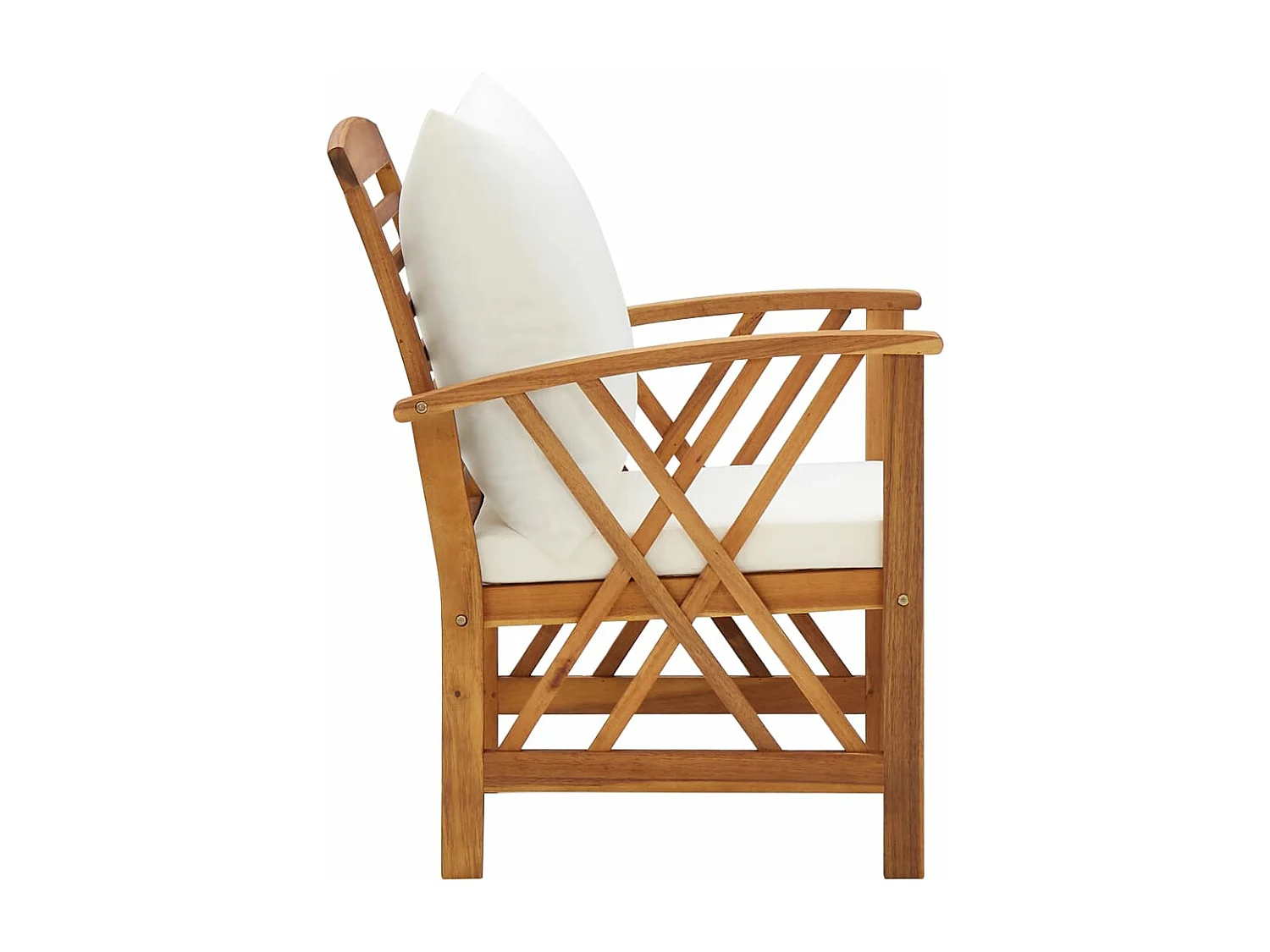 Salon de jardin 4 pcs avec coussins Bois d'acacia solide