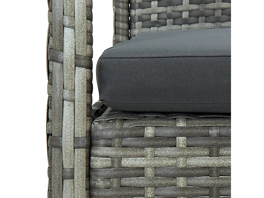 Salon de jardin 4 pcs avec coussins résine tressée gris