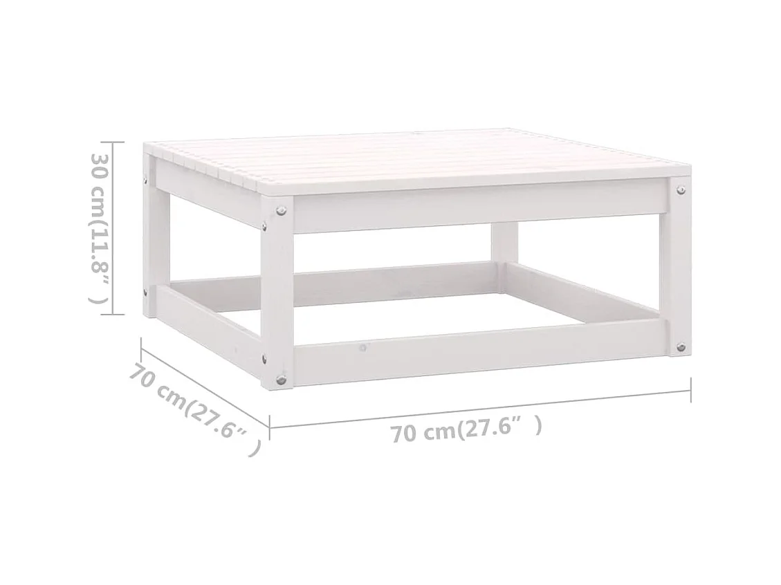 Set Divani da Giardino 11pz con Cuscini Massello di Pino Bianco