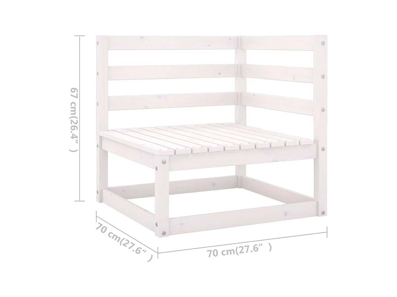 Set Divani da Giardino 11pz con Cuscini Massello di Pino Bianco