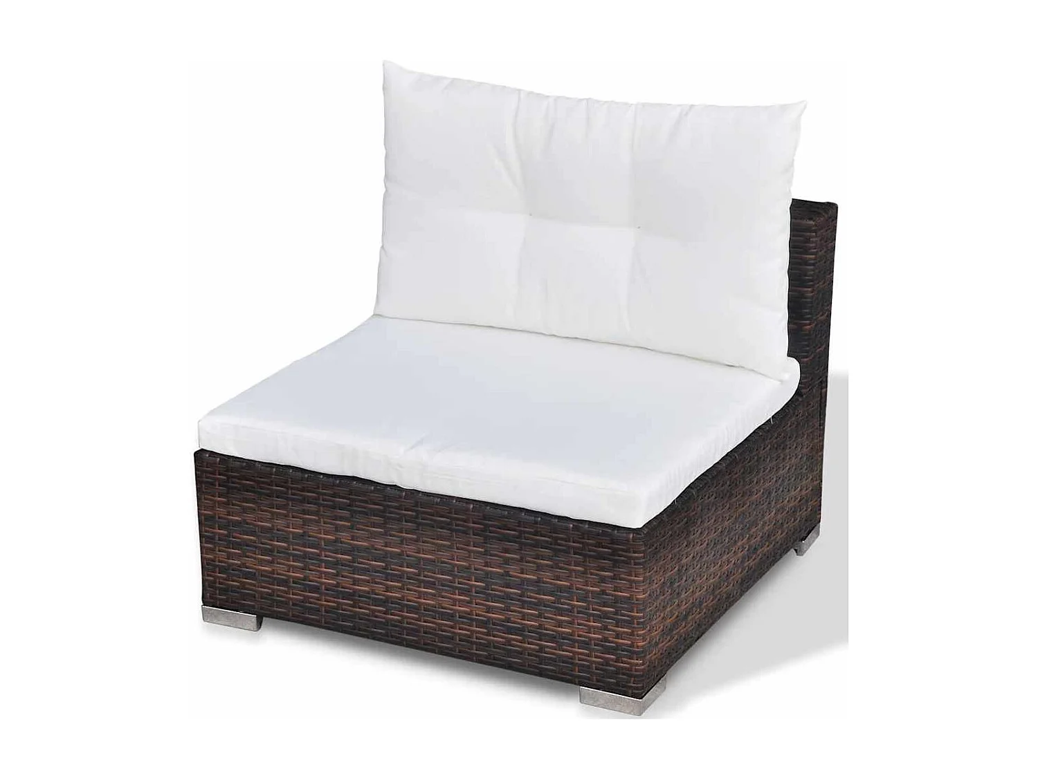 Salon de jardin 6 pcs avec coussins Résine tressée Marron