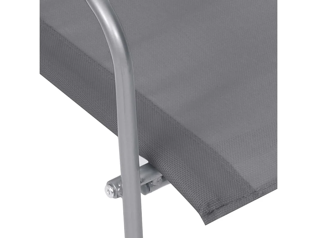 Salon de jardin 4 pcs Tissu et acier Gris