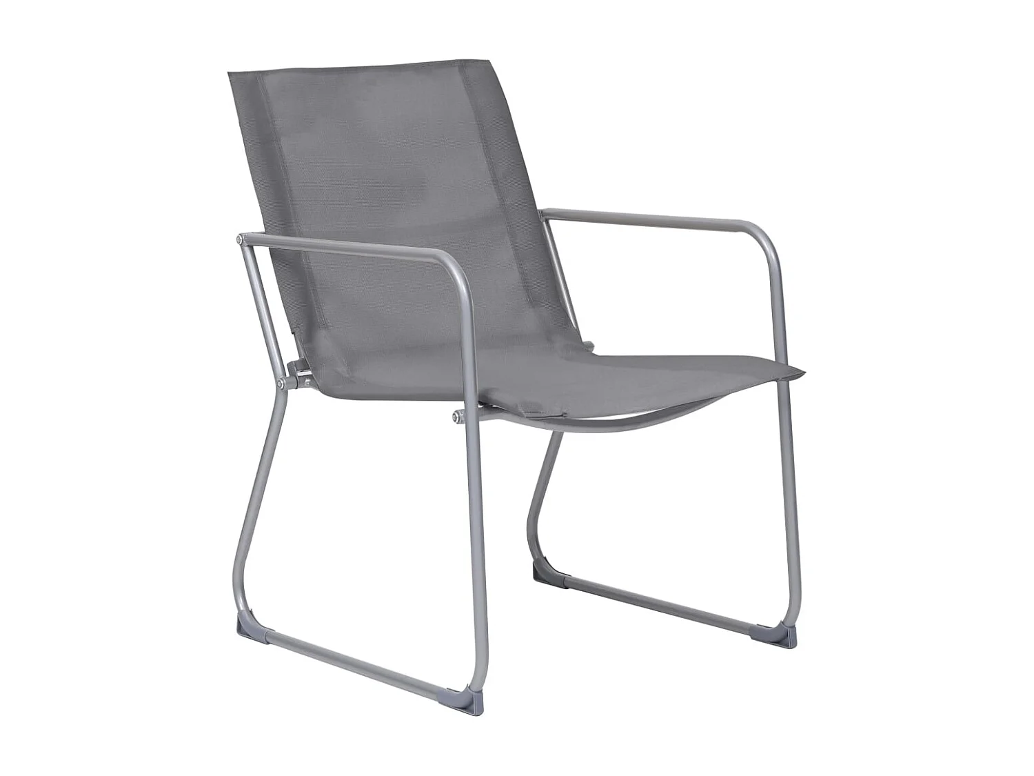 Salon de jardin 4 pcs Tissu et acier Gris