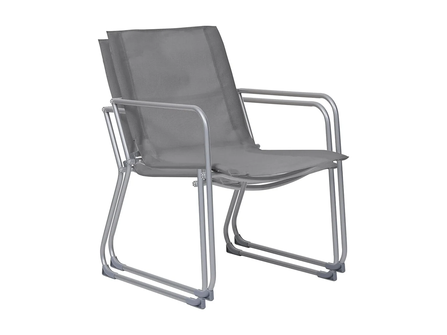 Salon de jardin 4 pcs Tissu et acier Gris