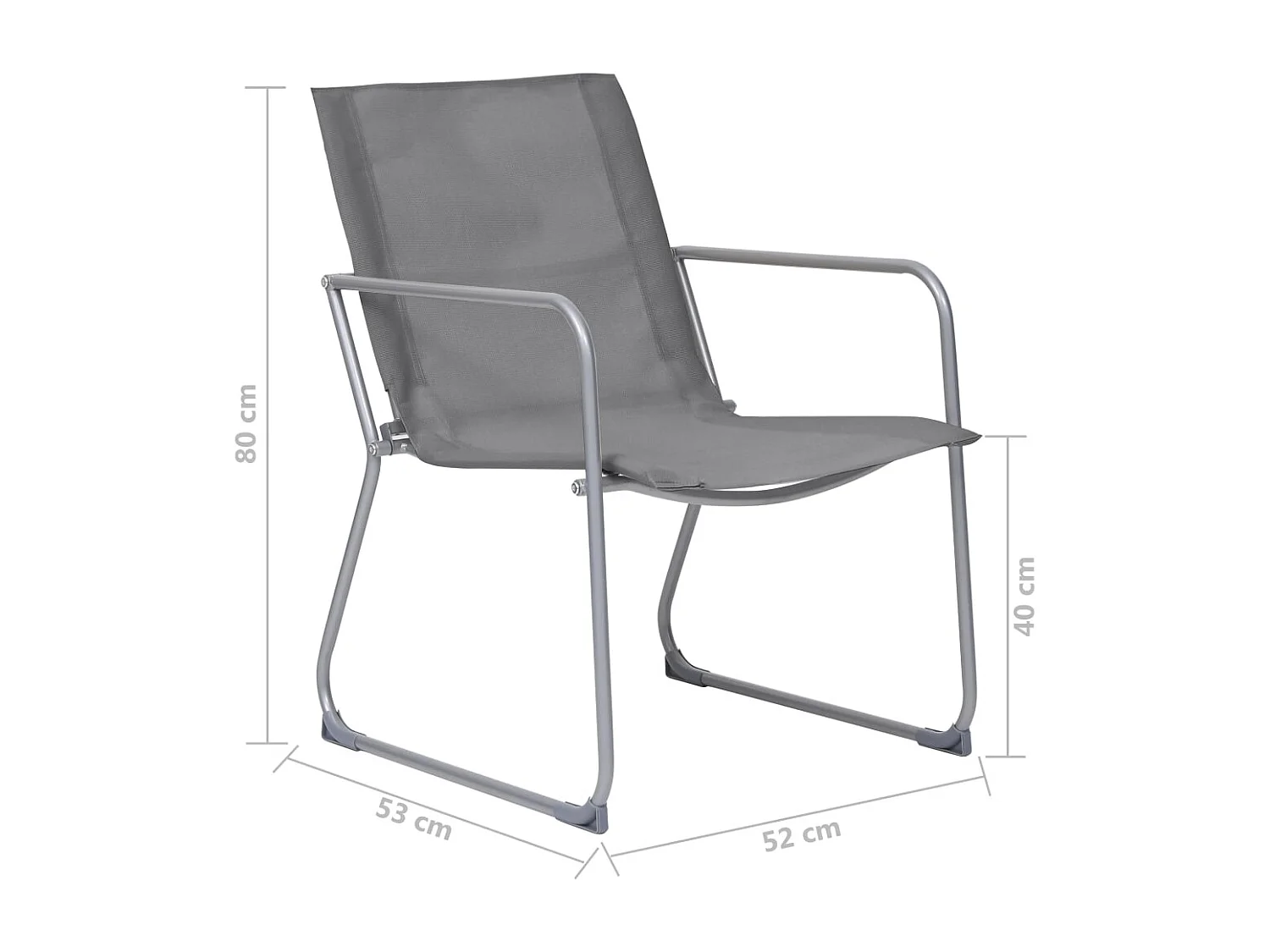 4-delige Loungeset stof en staal grijs