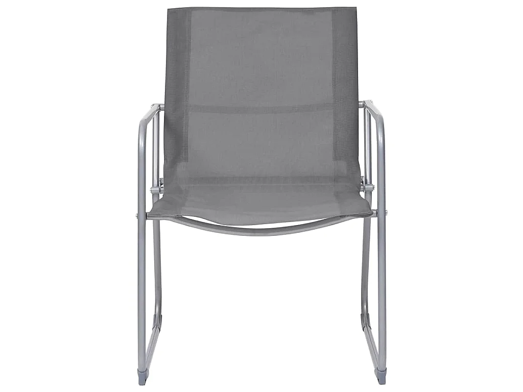 Salon de jardin 4 pcs Tissu et acier Gris