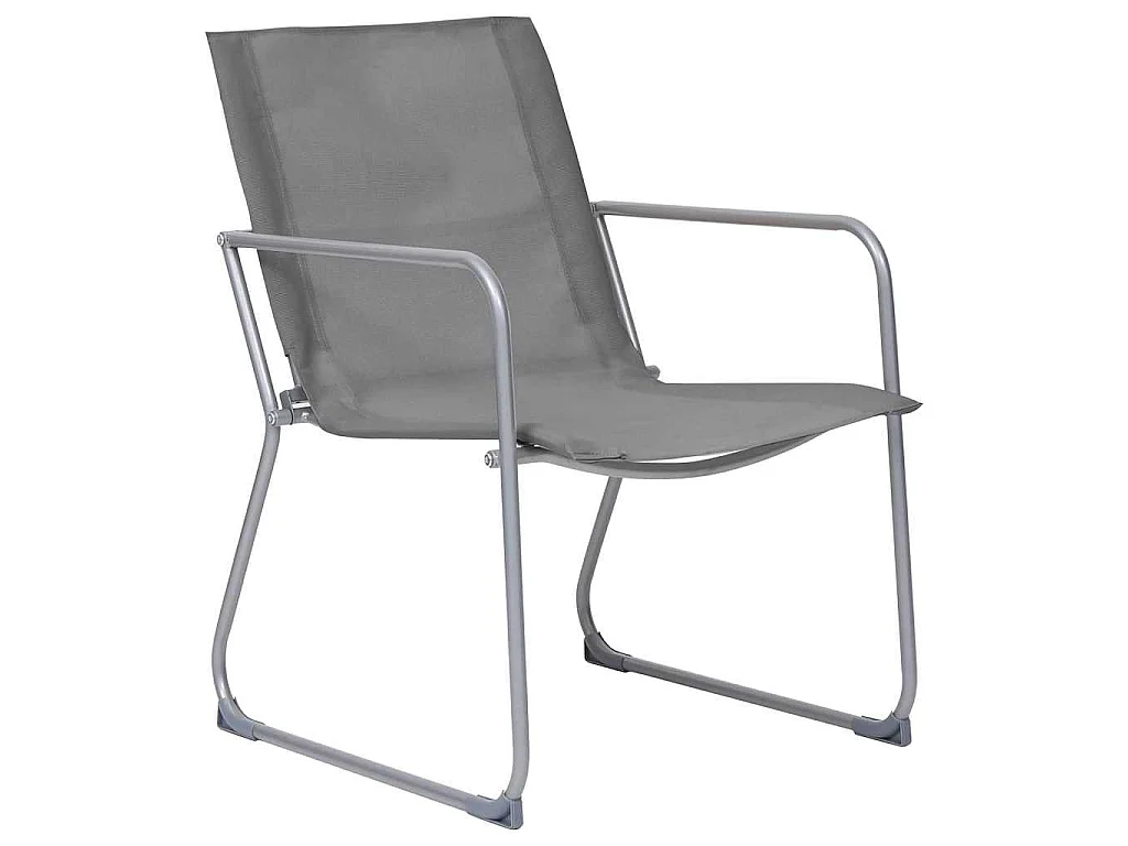 Salon de jardin 4 pcs Tissu et acier Gris