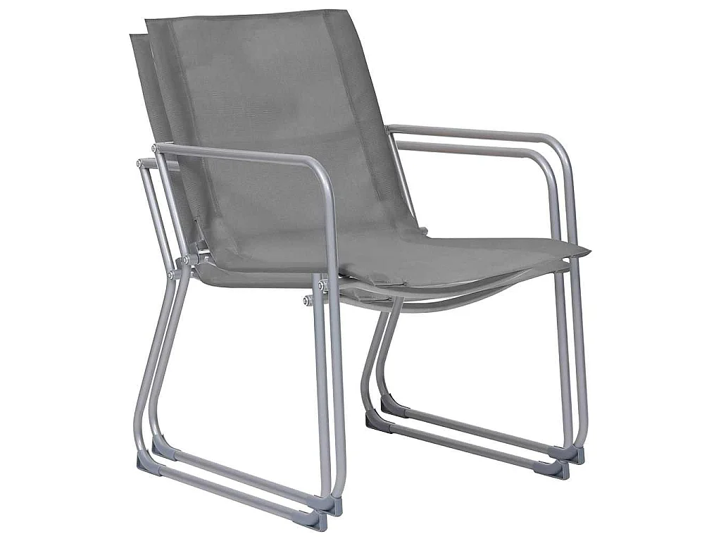 Salon de jardin 4 pcs Tissu et acier Gris