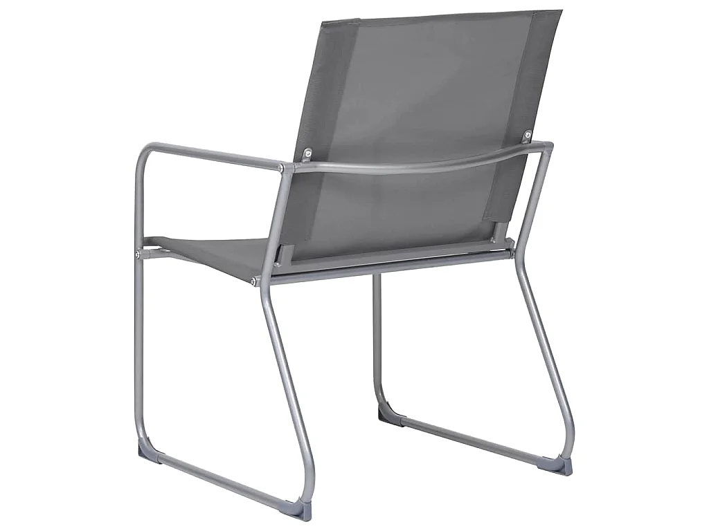 Salon de jardin 4 pcs Tissu et acier Gris