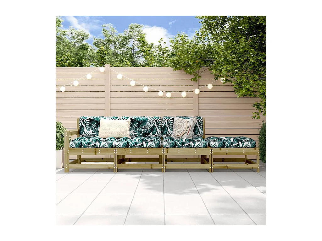 Salon de jardin 4 pcs bois de pin imprégné