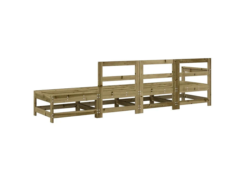 4-delige Loungeset geïmpregneerd grenenhout