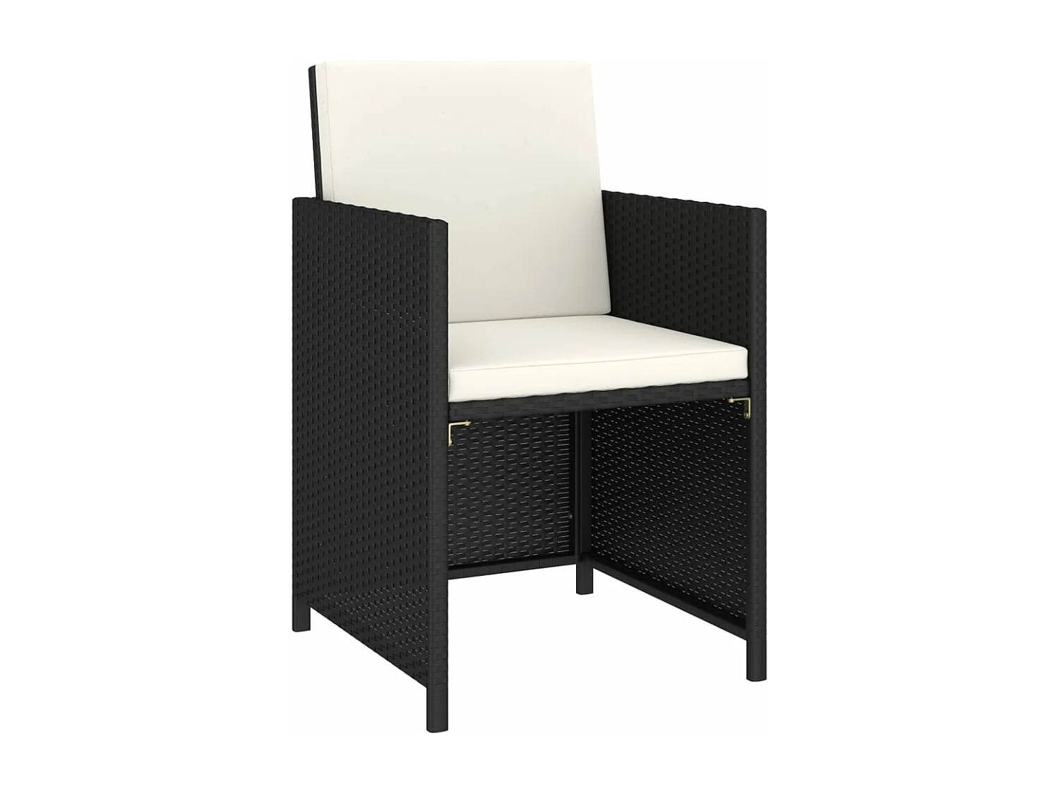 Salon de jardin 6 pcs avec coussins Résine tressée Noir