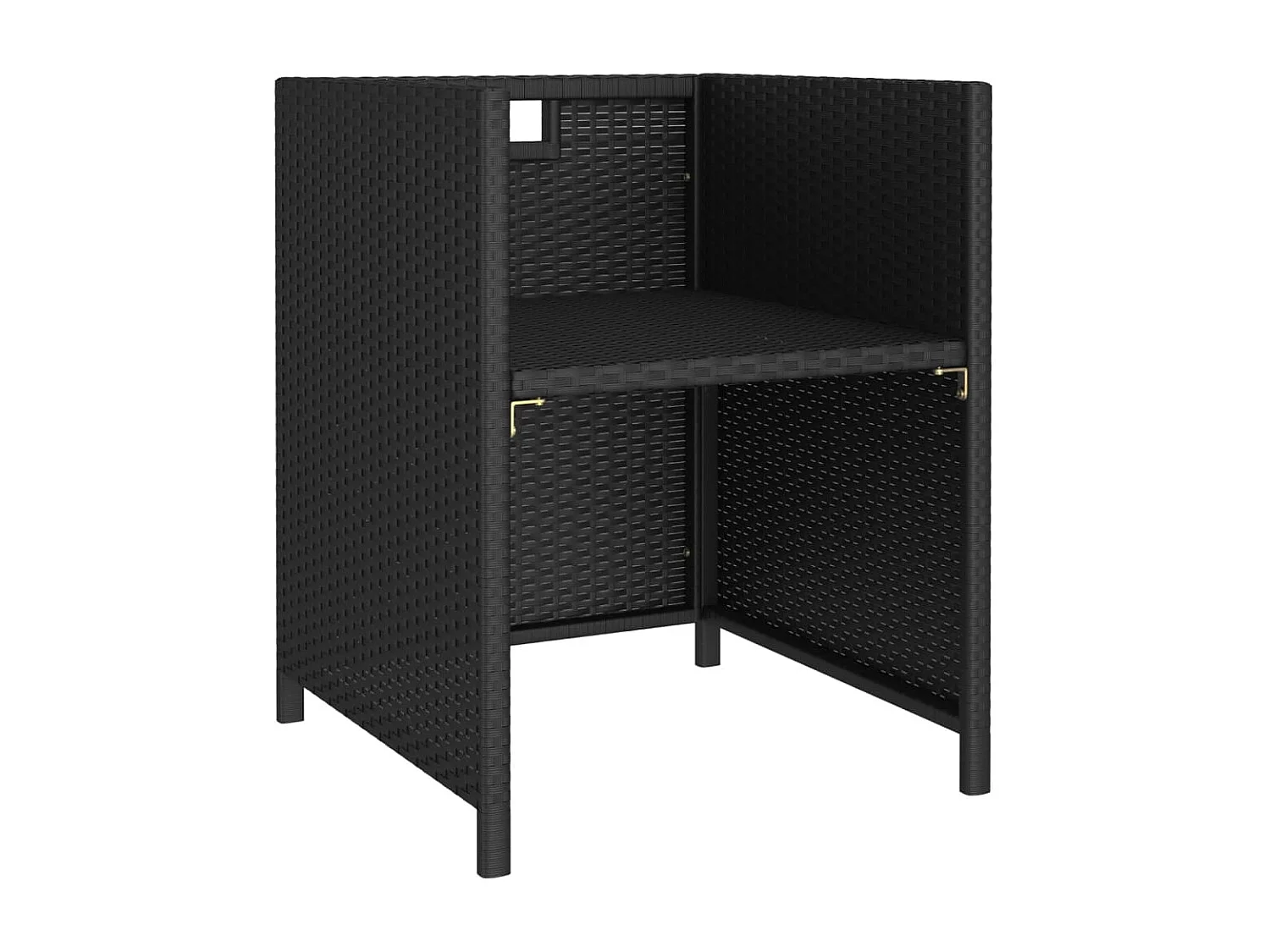 6-delige Tuinset met kussens poly rattan zwart