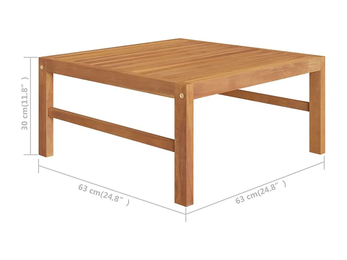 6 pcs conj. lounge de jardim + almofadões cor creme teca maciça