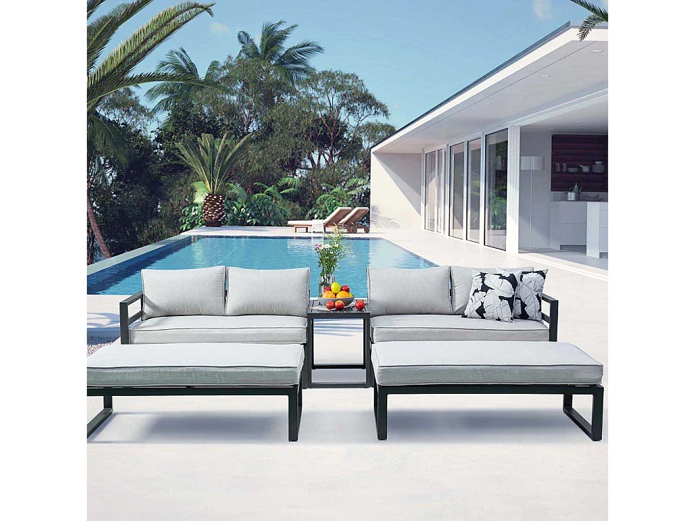 Salon de jardin en aluminium 8 personnes Waigeo