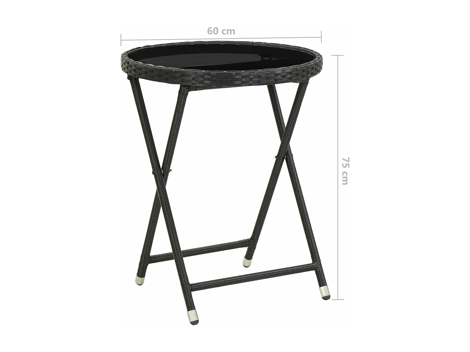 Ensemble de bistro de jardin 3 pcs Résine tressée et verre Noir