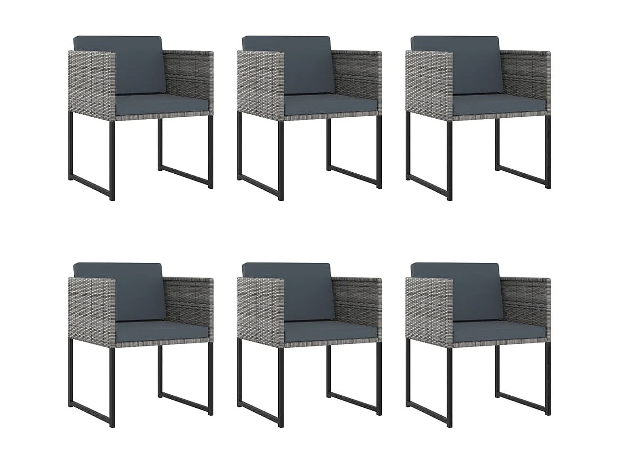 Ensemble à manger de jardin coussins 11 pcs Résine tressée Gris