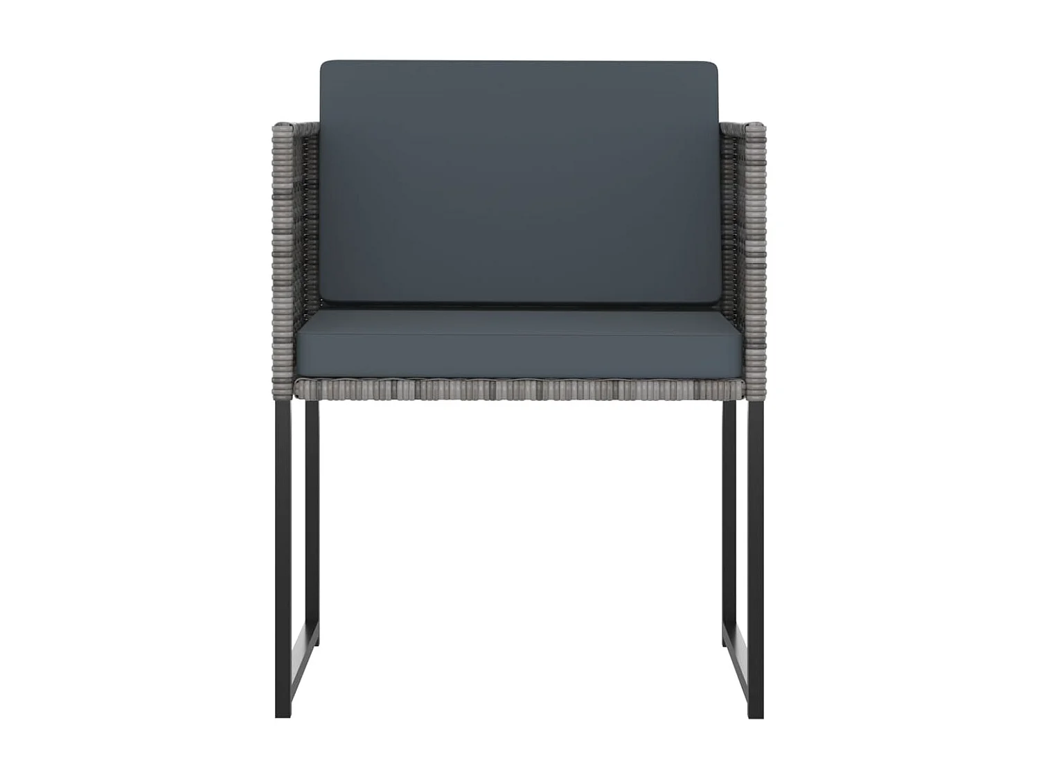 Ensemble à manger de jardin coussins 11 pcs Résine tressée Gris