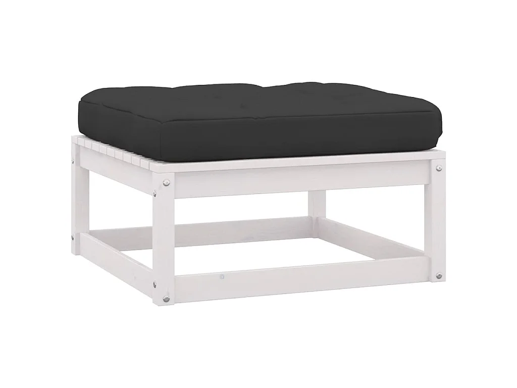 9-delige Loungeset met kussens massief grenenhout wit