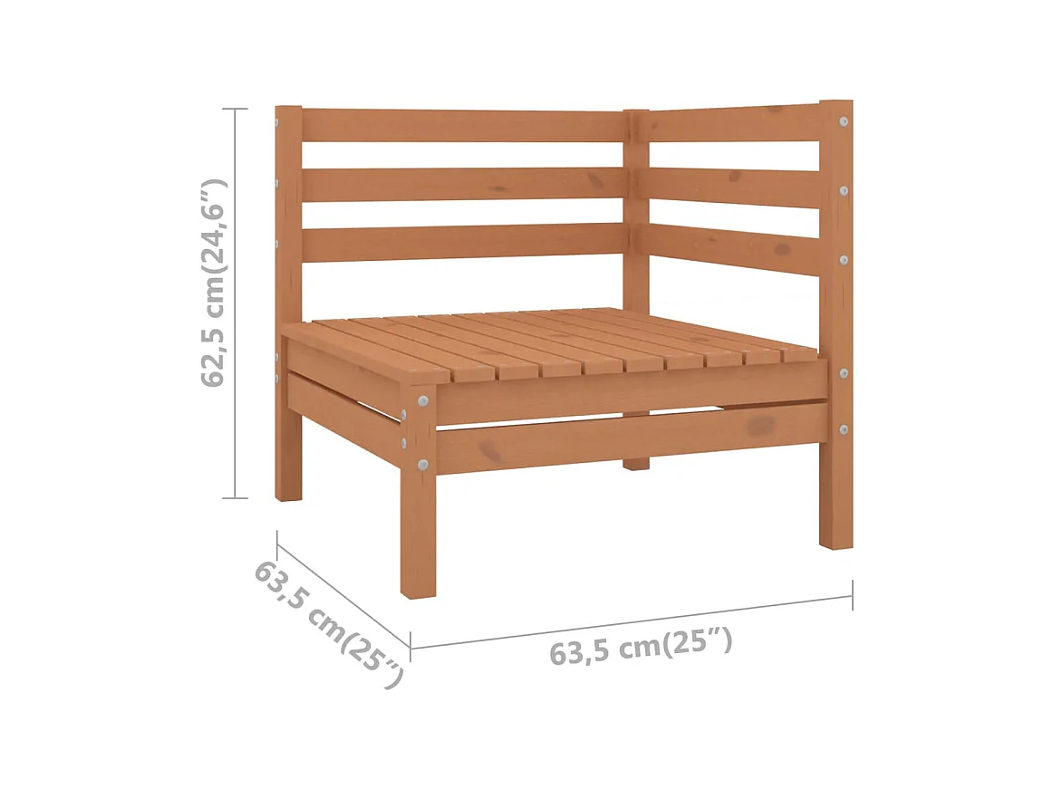 Salon de jardin 4 pcs Bois de pin massif Marron miel