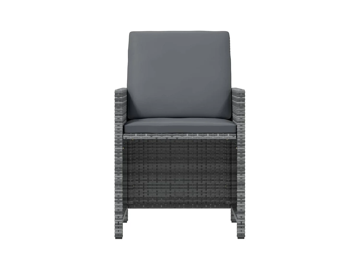 9-tlg. Garten-Essgruppe mit Kissen Poly Rattan Grau