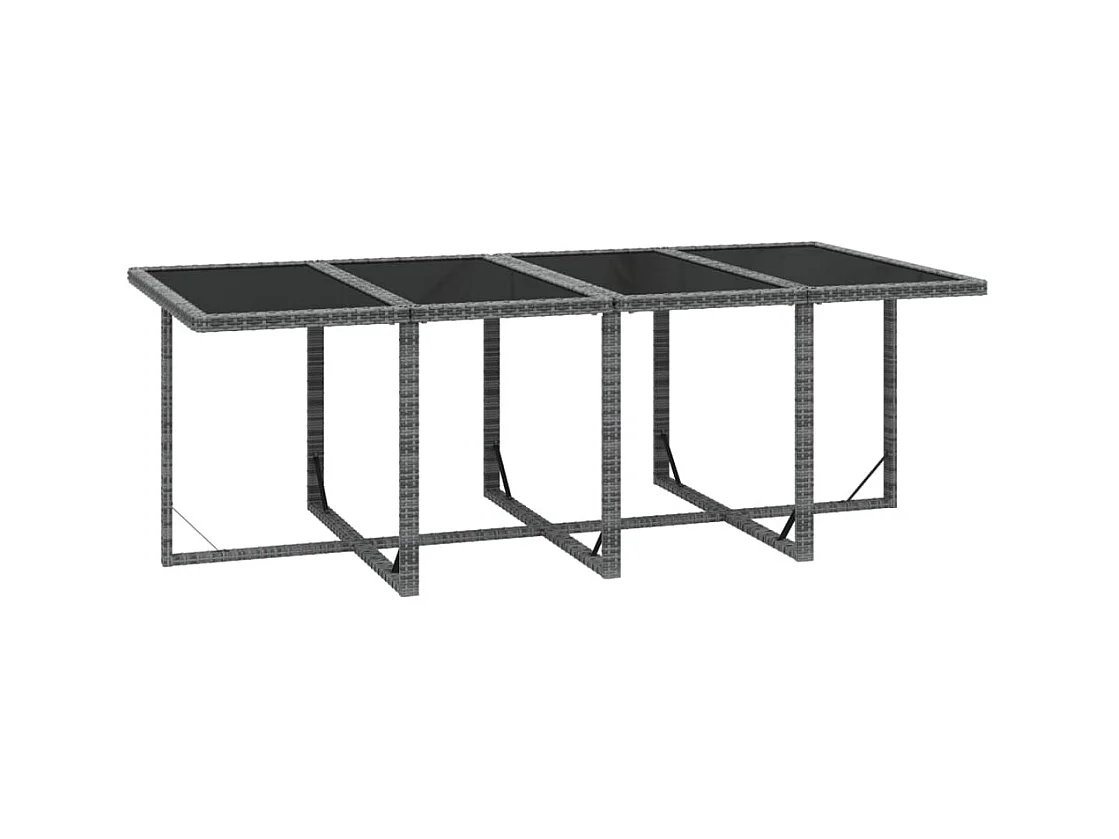 9-tlg. Garten-Essgruppe mit Kissen Poly Rattan Grau