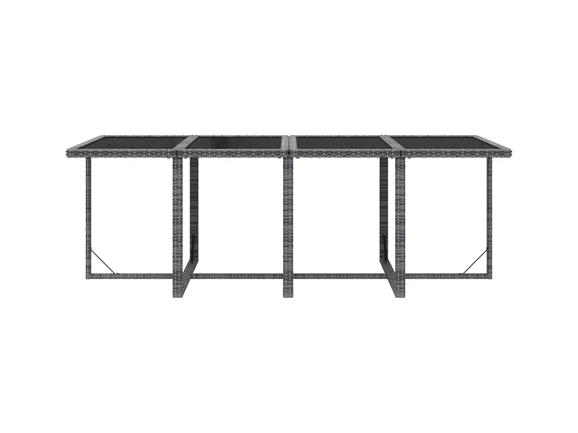 9-tlg. Garten-Essgruppe mit Kissen Poly Rattan Grau