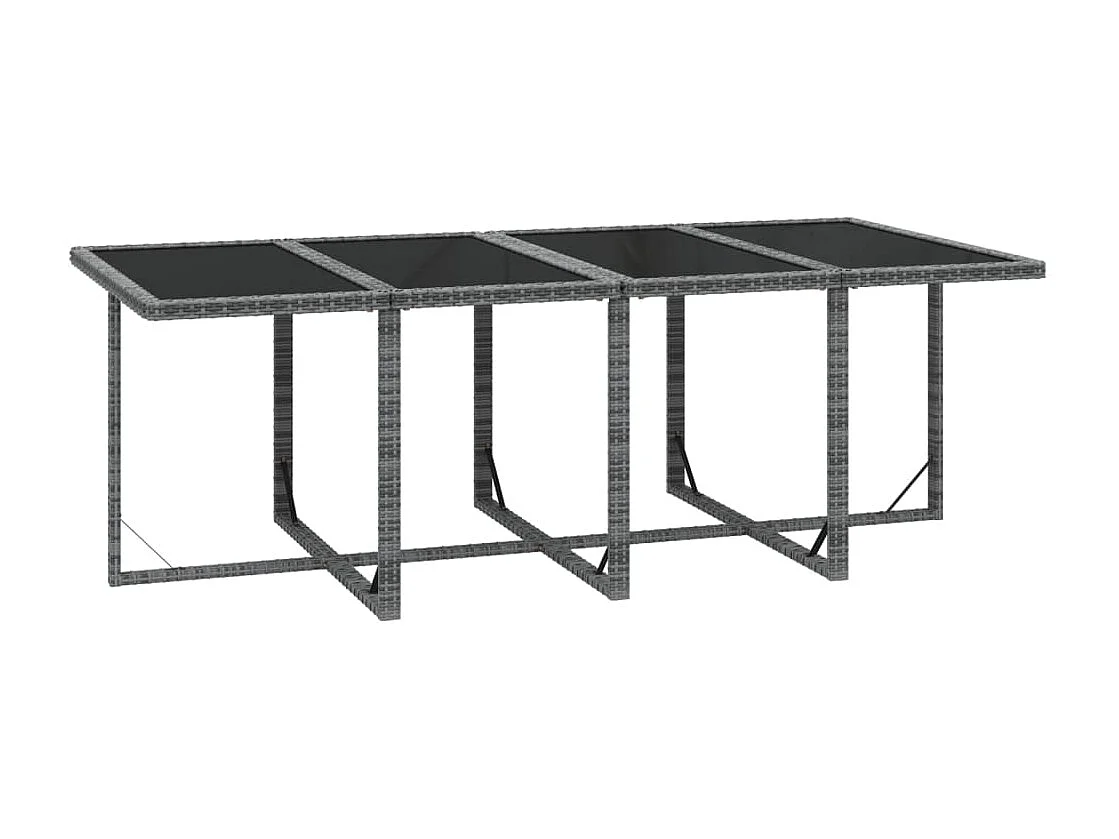 Ensemble à manger de jardin coussins 9pcs Résine tressée Gris