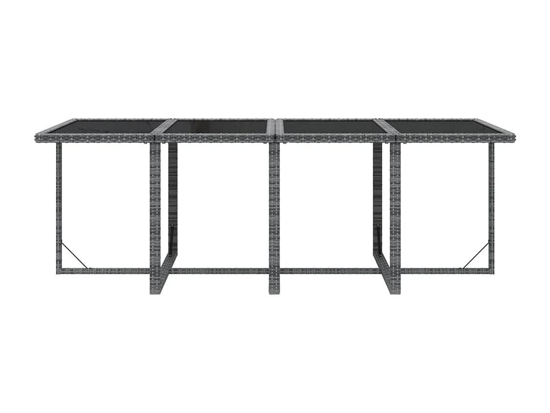 Ensemble à manger de jardin coussins 9pcs Résine tressée Gris