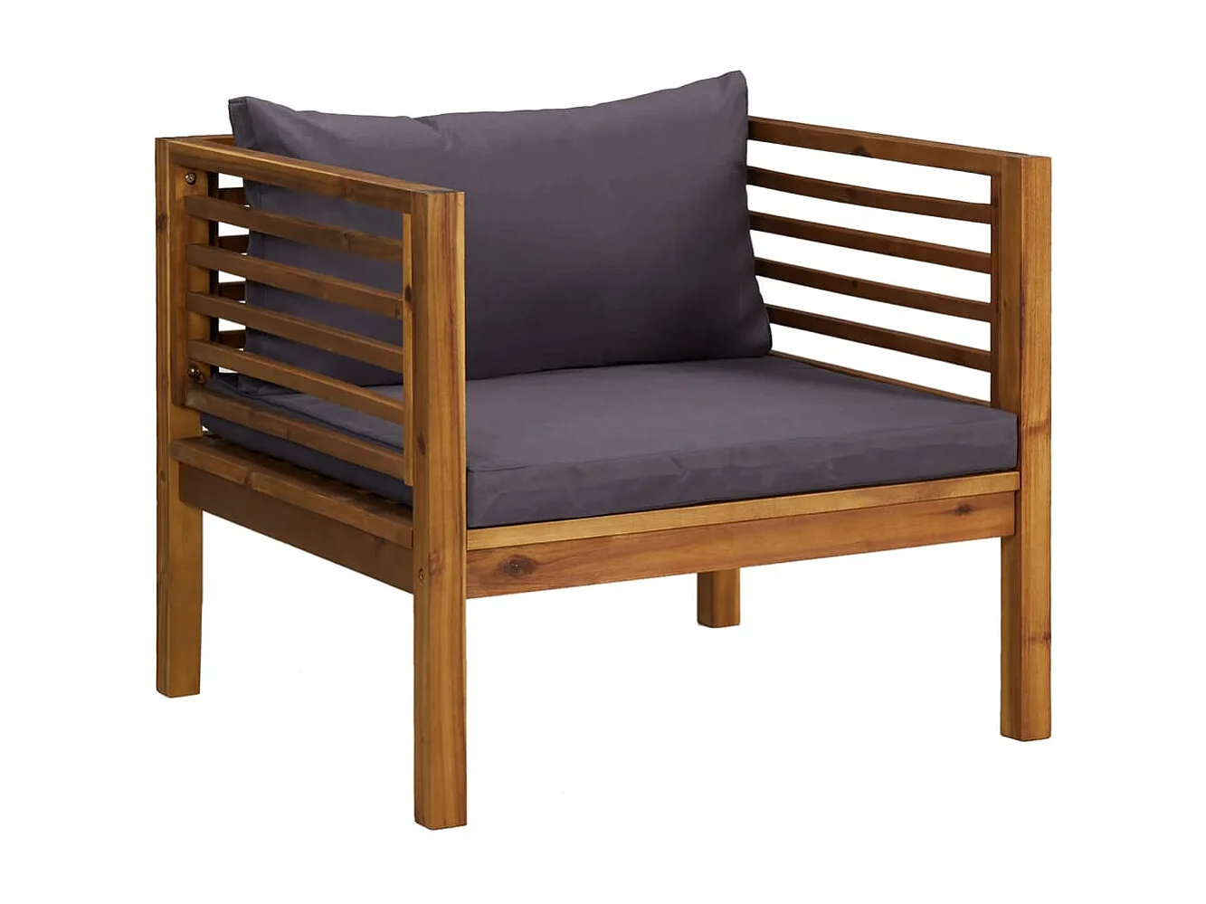 Salon de jardin 7 pcs avec coussin Bois d'acacia solide