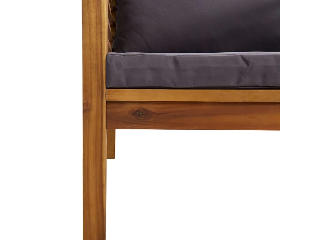 Salon de jardin 7 pcs avec coussin Bois d'acacia solide