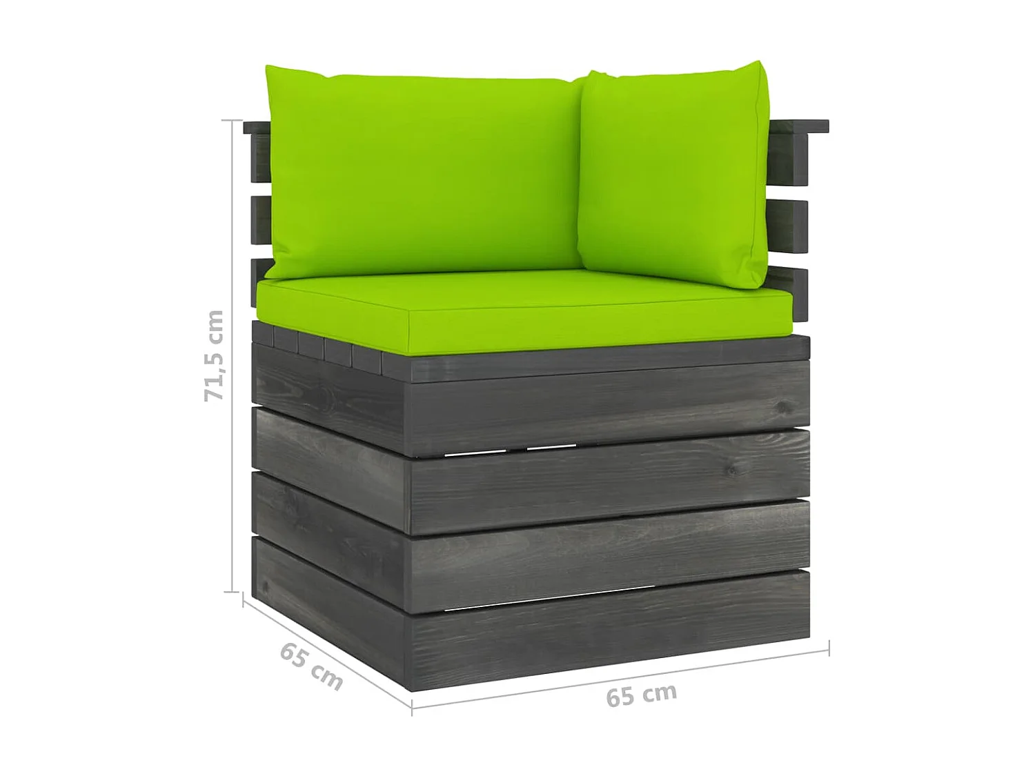 Salon palette de jardin 5 pcs avec coussins Bois de pin massif