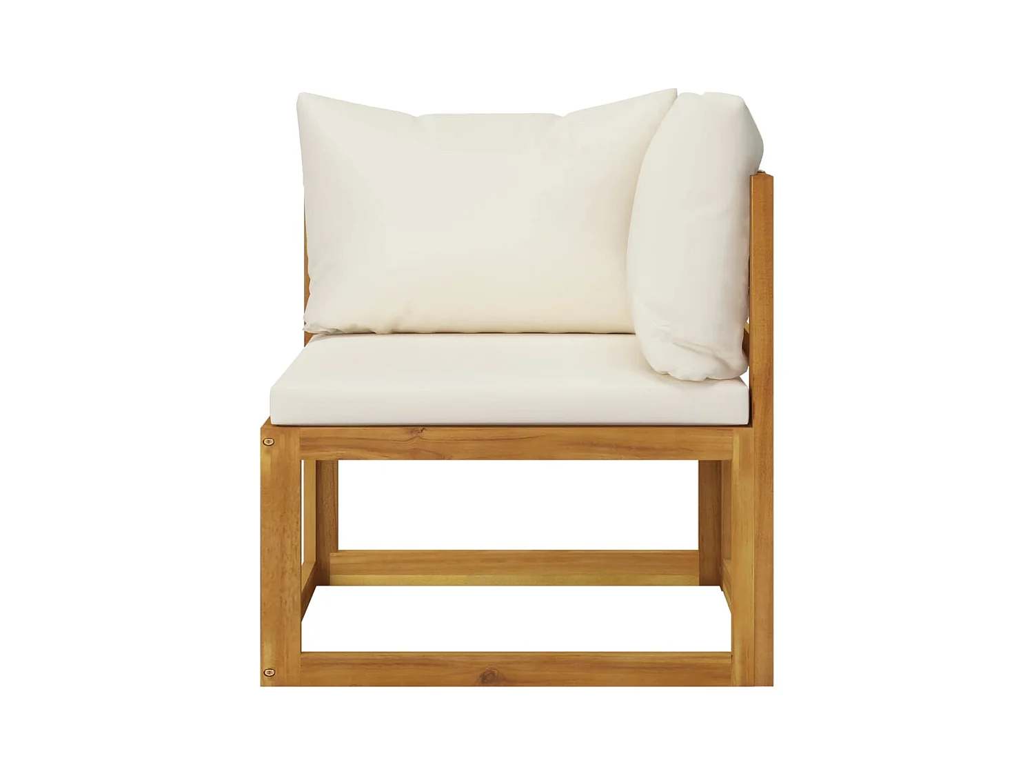 Salon de jardin 4 pcs avec coussin Crème Bois d'acacia solide